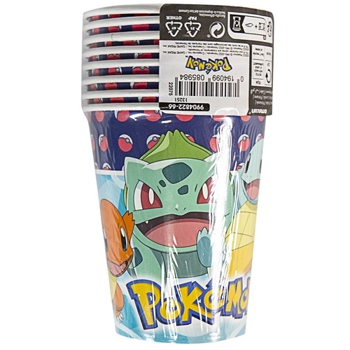 Kubeczki kolorowe jednorazowe Pokemon 8x